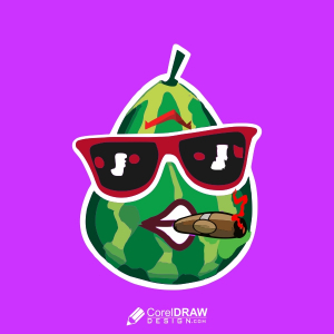 cute ,cool and funny watermelon logo design free for download with cdr file