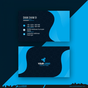 Corporate Blue Business Card Design Vector CDR Design