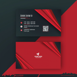 Corporate Red Business Card Design Vector CDR Design