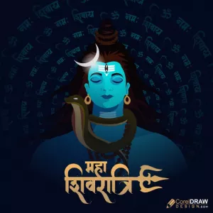 Happy Maha Shivratri Festival of Lord Shiva Greeting Background, Shivratri Banner, Social Media Banner, Free Vector, Free CDR