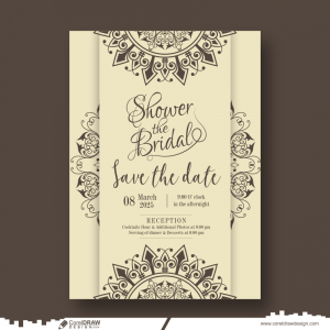 Royal Wedding Card Vector Design Invitation Template CDR