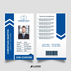 Minimal Simple Abstract blue corporate id card vector