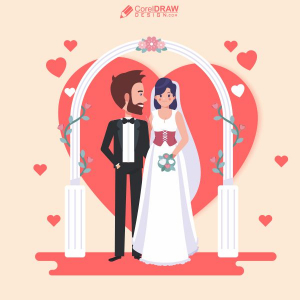 Wedding Couple Vector  Design For Free Download With Cdr and Eps File