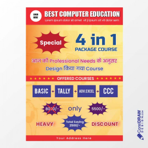 Corporate coaching classes advertisement promotion banner flyer in hindi vector