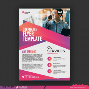 flyer cover design template free Premium