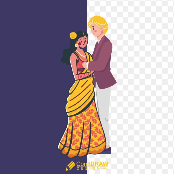 Indian Groom And Bride  png Vector Design Download for free with cdr and eps file