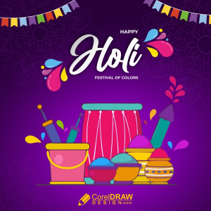 Happy Holi Greeting Festival Of Colors Vector Design Download For Free With Cr And Eps File
