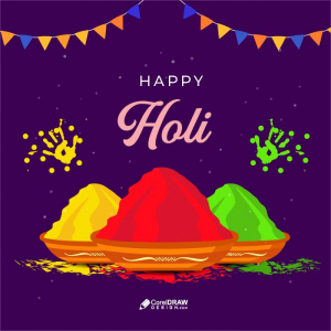Beautiful  colorful Indian Festival holi wishes card vector