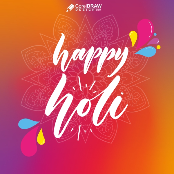 Holi Colorful mesh Vector Background Download For Free With Cdr And Eps File