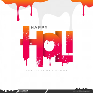 happy holi colorfull design CDR background