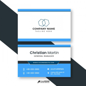 Minimal Abstract blue geometric business visiting card vector