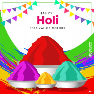 Indian Festival holi Concept Powder color background Vector