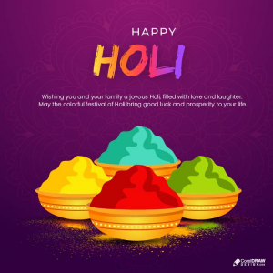 Colorful Happy holi wishes card background vector