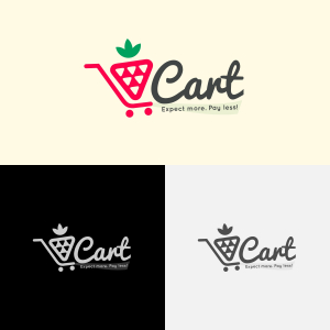 Strawberry Cart Logo Design Free Vector for shopping ecommerce website and app