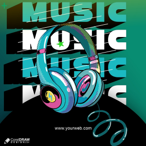 Head Phone Product Banner And Mockup Vector Design Download For Free With Cdr And Eps File