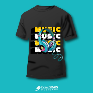 Stylish Printed Music Lover Tshirt Vector Design Download For Free With Cdr And Eps File