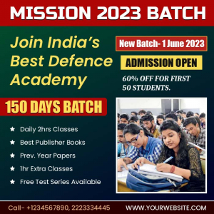 Indian Defence Academy Coaching banner vector