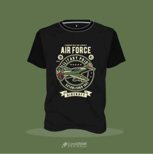 Abstract airforce aircraft vector formal t-shirt design mockup free