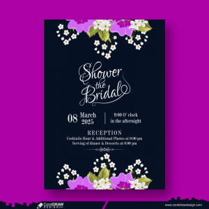 Wedding Invitation And Menu Template Free CDR Vector