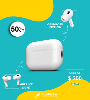 Air Pods Pro Banner And Poster Vector Design Download For Free