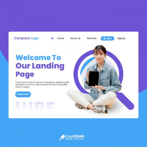 Abstract Web Corporate job search  Landing Page Website vector