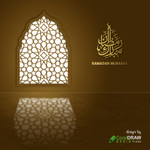Ramadan Kareem Calligraphy In Arabic Language And Islamic Pattern Mosque Door Background, ramadan background, free vector design, free cdr