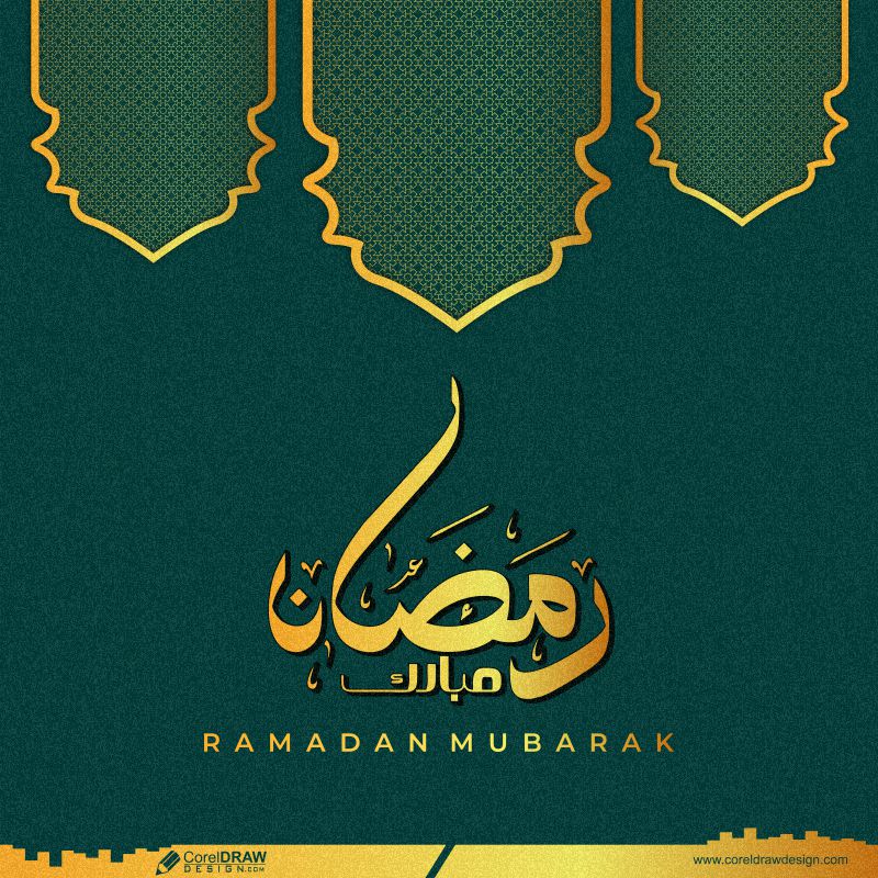 ramadan kareem islamic arabic green vector cdr background