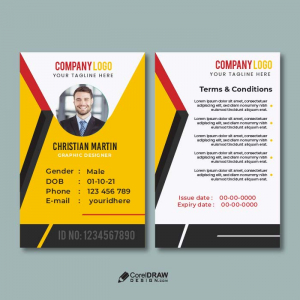 Abstract Yellow Colorful company identity id card vector