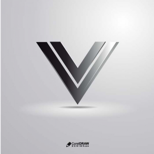 Corporate Mettalic V alphabet logo vector free