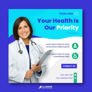 Professional Abstract Duotone medical doctor banner vector
