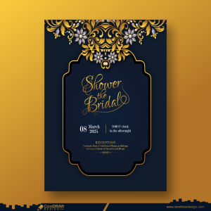 luxury wedding invitation and menu template free cdr