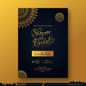 luxury wedding invitation and menu template free cdr design