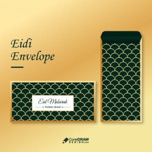 Luxury Golden Eid mubarak Envelope card vector