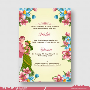 haldi ceremony invitation card template free cdr design