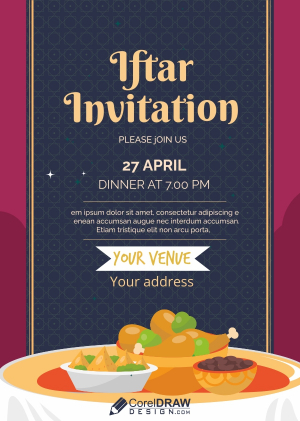 Muslim Iftar Party Invitation Card Vector Design Download For Free