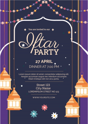 Iftar Party Invitation Vector Card And Flyer Design Download for free