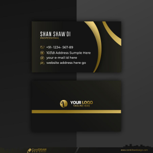 Golden Business Card Design Vector CDR Free