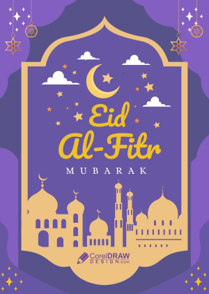 Eid al Fitr Greeting Card And Invitation Card Vector Design Download
