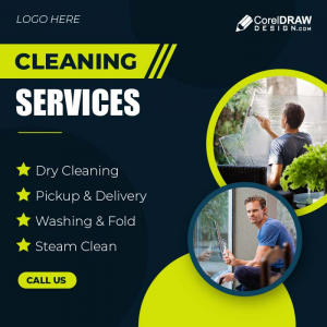 Abstract Dry Cleaning services duotone banner vector