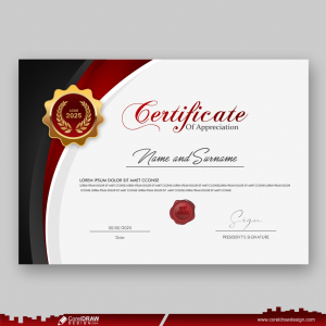 Professional Certificate Template With Badge Premium Vector cdr