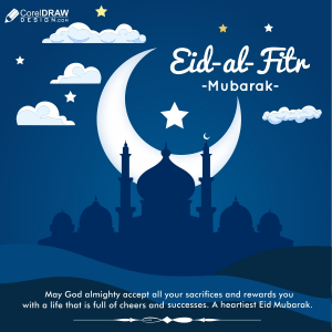 Eid ul Fitr Vector illustration Greeting Design Download For Free