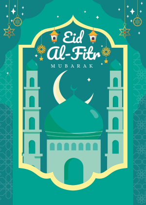 Eid al Fitr Mubarak Vector Greeting And invitation Card Design Download For Free