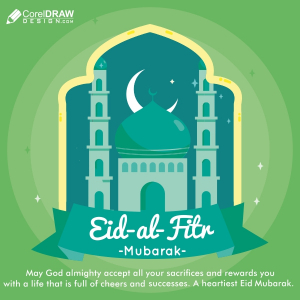 Eid al Fitr Mubarak Islamic illustration Vector Design Download For Free