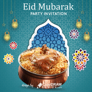 Eid Mubarak Party Invitation Card Banner And Poster Vector Design Download For Free