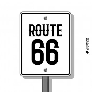 Abstract Route 66 Sign board Highway free cdr vector