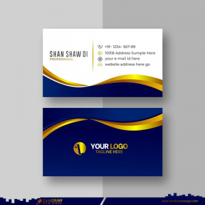 royal golden business card Design CDR Free