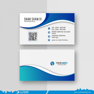 royal light blue business card Design CDR Free