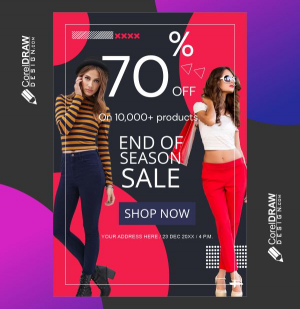 Women End Of Season Fashion Sale Template And Banner And Poster Vector Design Download For Free