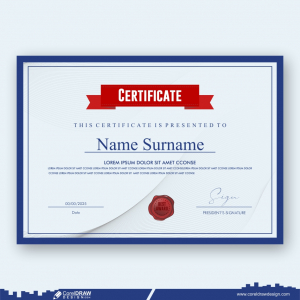 Professional Certificate Template With Badge Premium Vector cdr