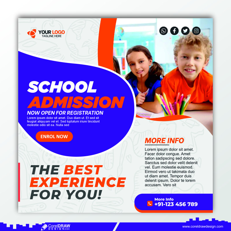 School Admission Poster Design Free Download Vector 